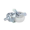 Side Brake White PP Threaded Stem Small Casters